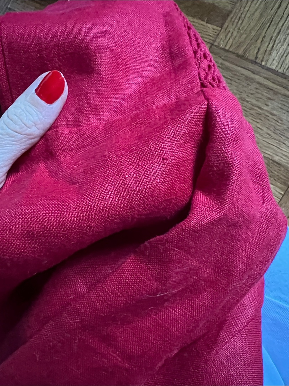 Reformation Red Linen Sweetheart Mini Dress - Picture 6 of 6